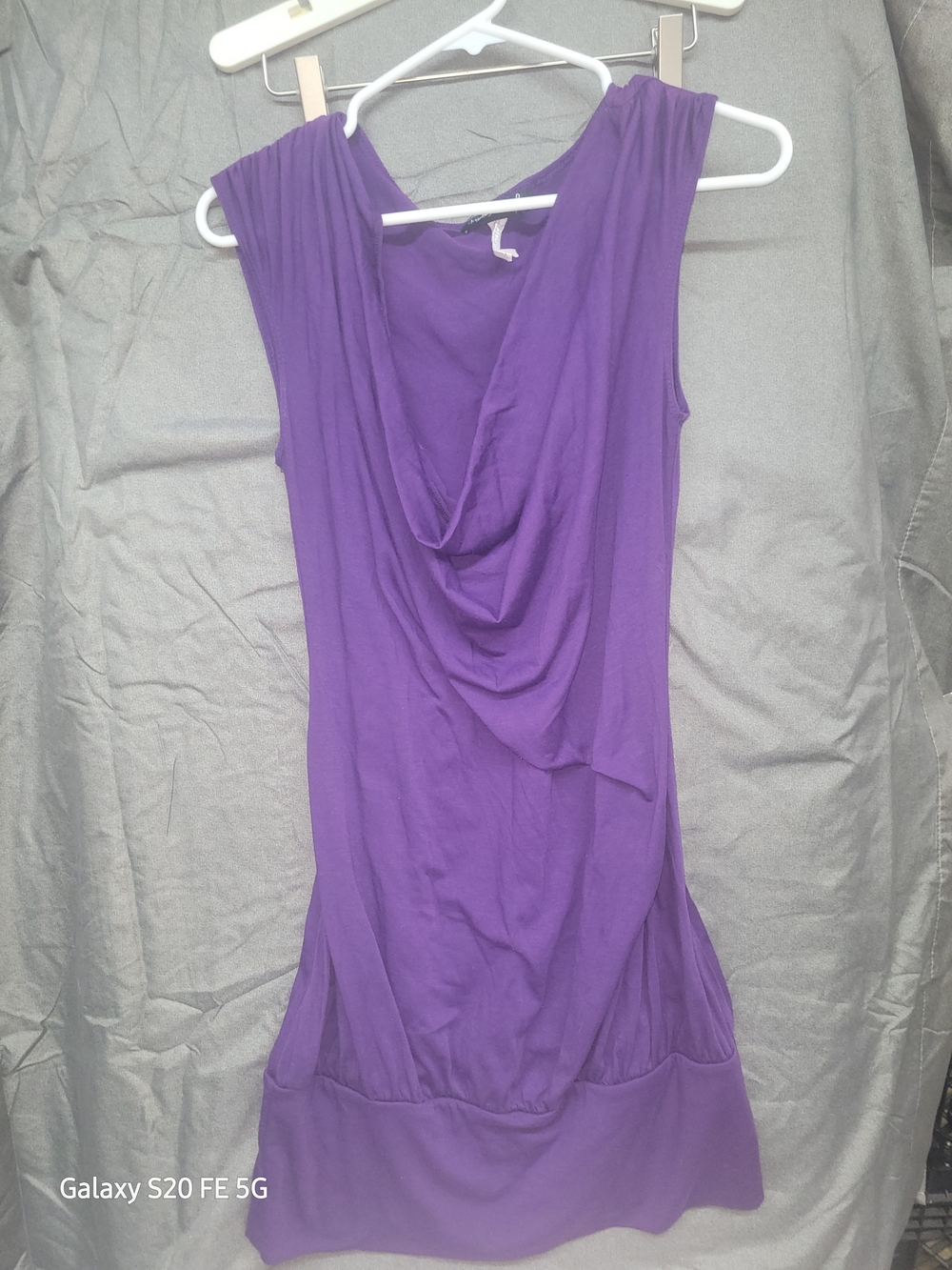 French Atmosphere Purple Draped Sleeveless Mini Dress